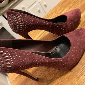 Burgundy high heels